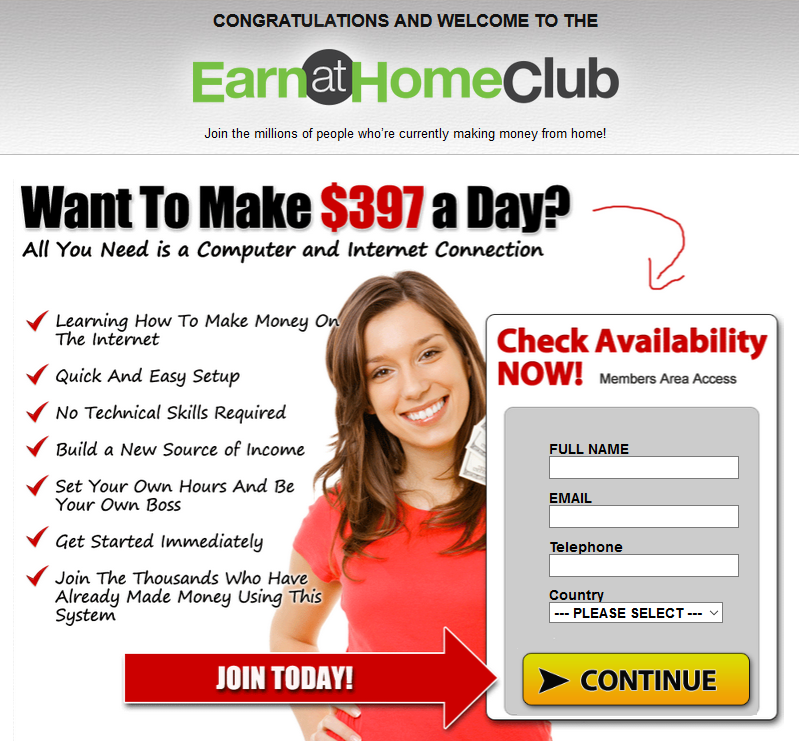 earn at home club scam