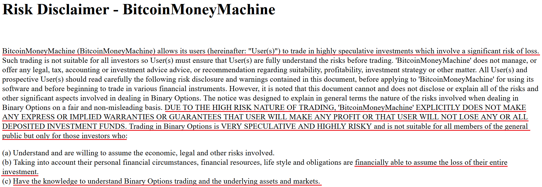 bitcoin money machine scam review