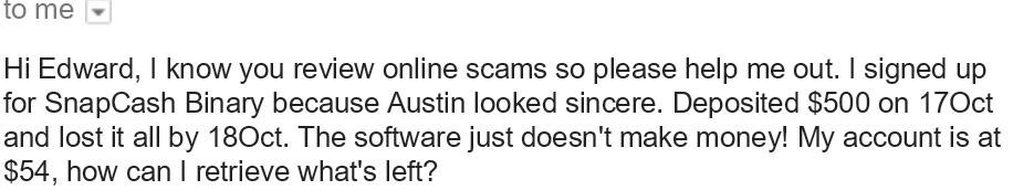 snapcash binary scam review