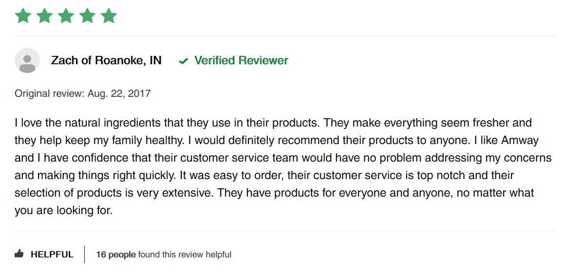 amway review 5 stars